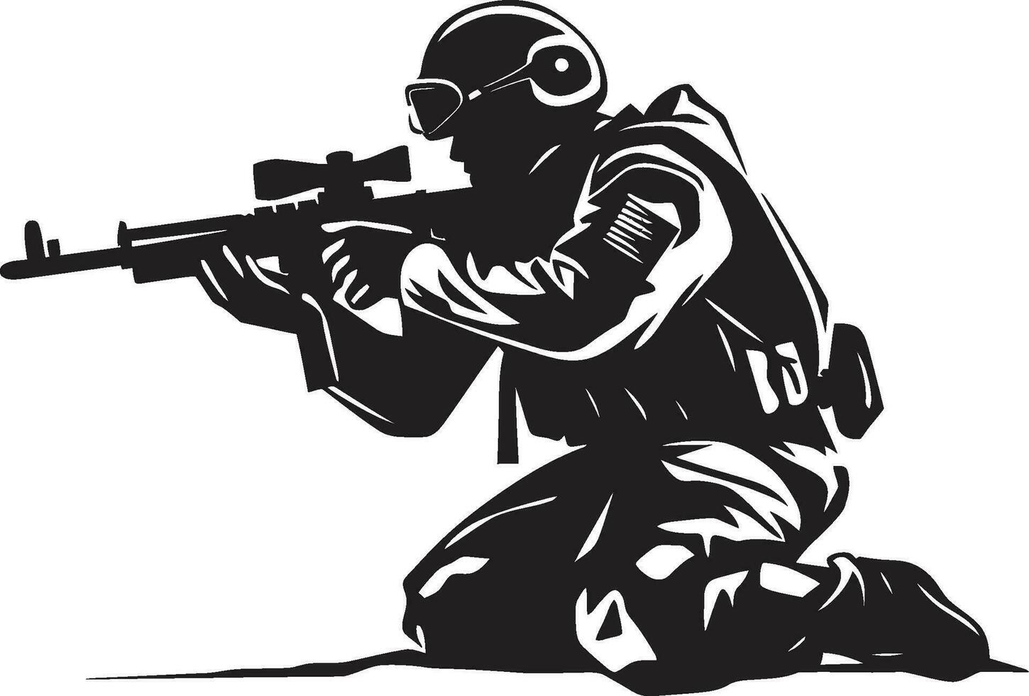 StrategicWarfare Rocket Soldier Black Icon CombatBlast Soldier Rocket Vector Emblem