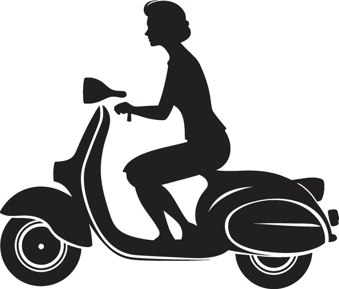 elegancia urbana negro scooter vector icono chiccrucero mujer vector scooter logo