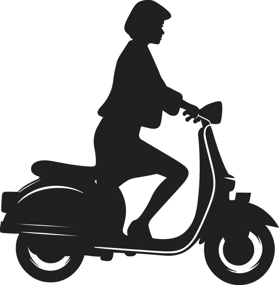 modametrocrucero negro vector emblema scooteristacitystyle mujer vector diseño