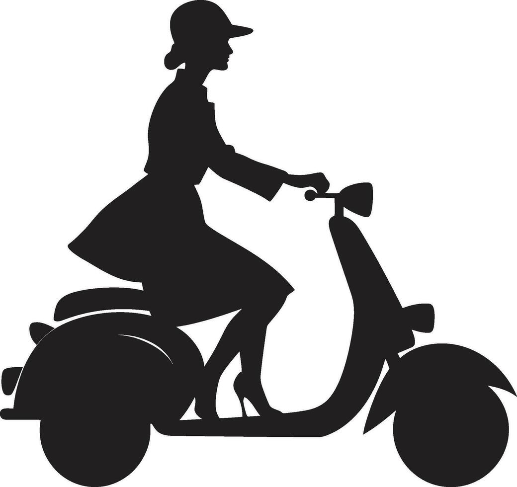 creador de tendencias del paisaje urbano negro vector diseño fashionistasscoot scooter icono