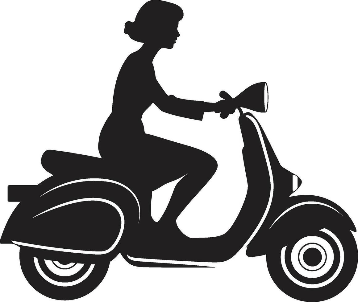 paisaje urbanodeslizamiento negro vector símbolo elegantestreetride scooter icono emblema