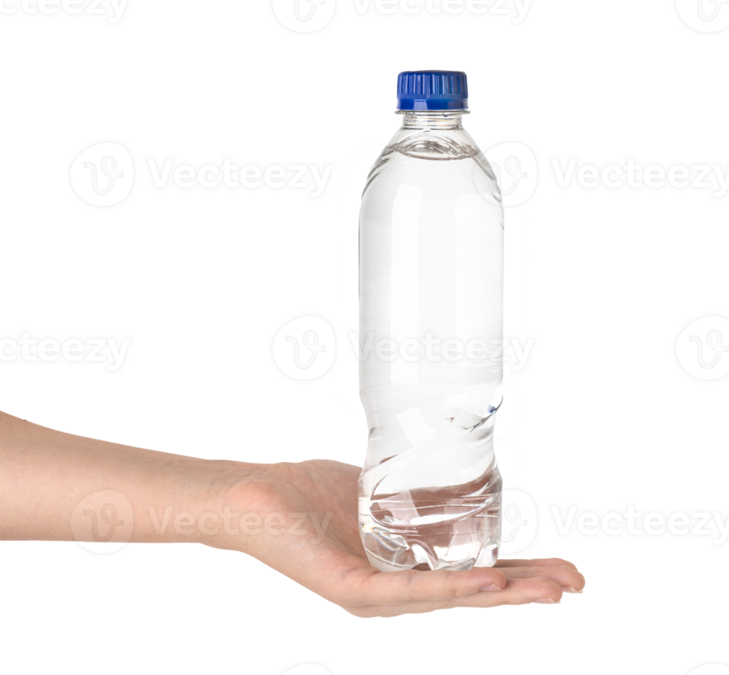 Young woman hand holding water bottle png