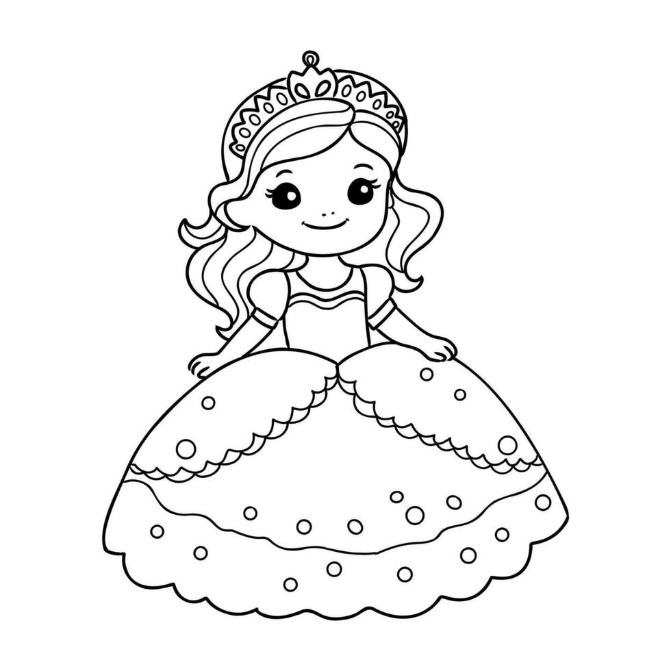 dibujos animados princesa vector bosquejo