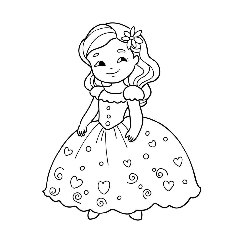 dibujos animados princesa vector bosquejo