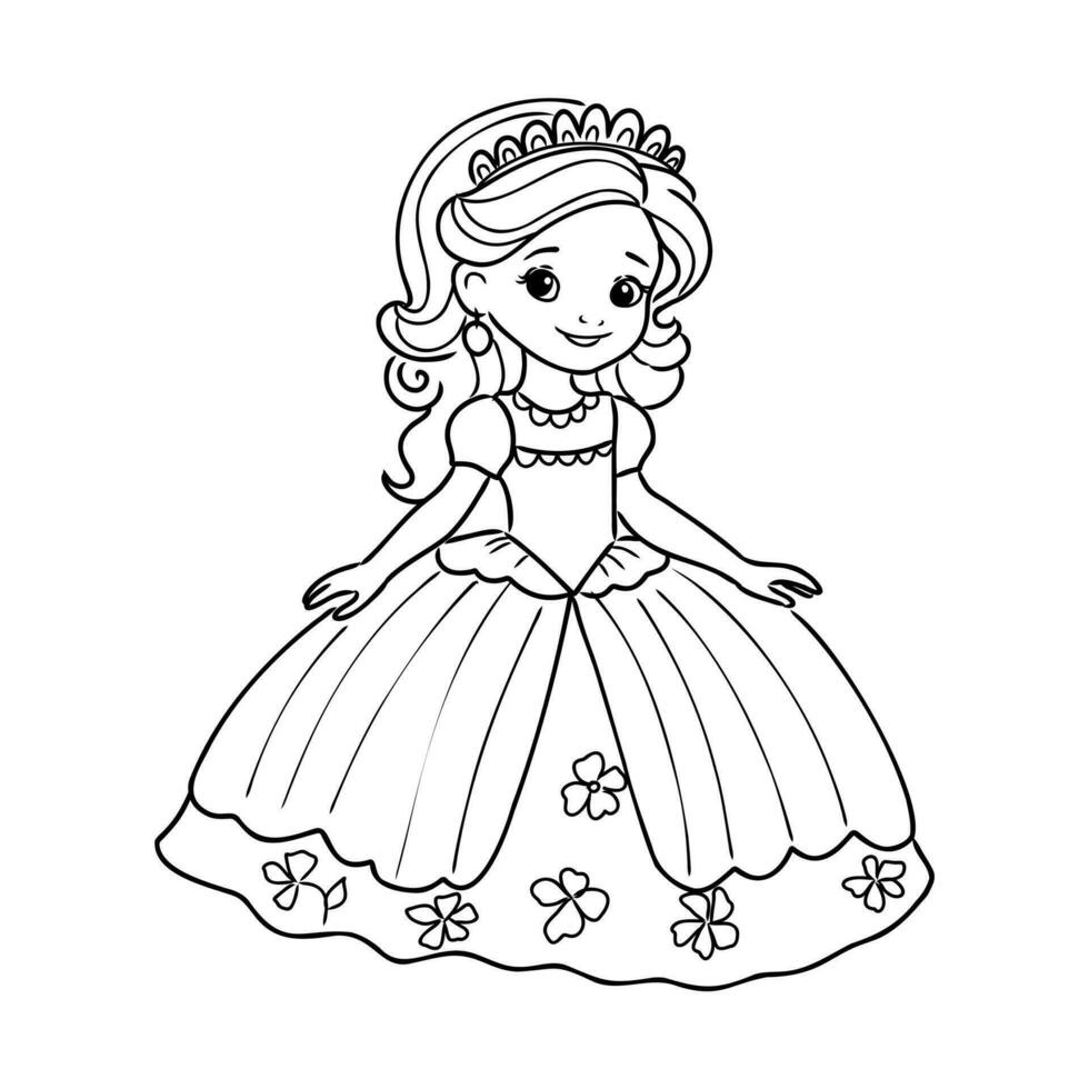 dibujos animados princesa vector bosquejo