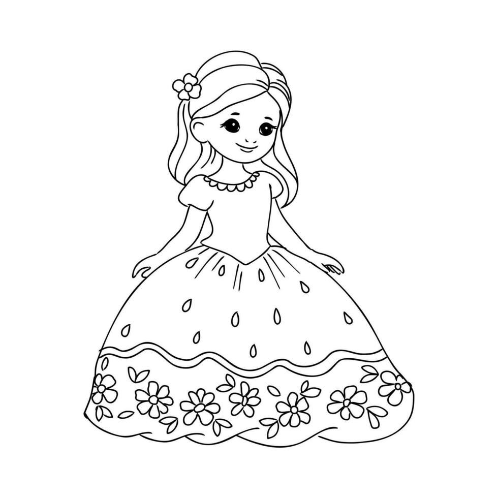 dibujos animados princesa vector bosquejo