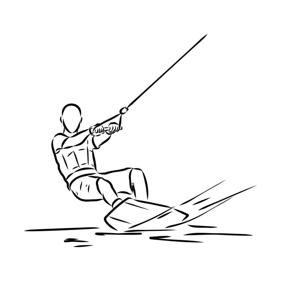 wakeboarding vector sketch