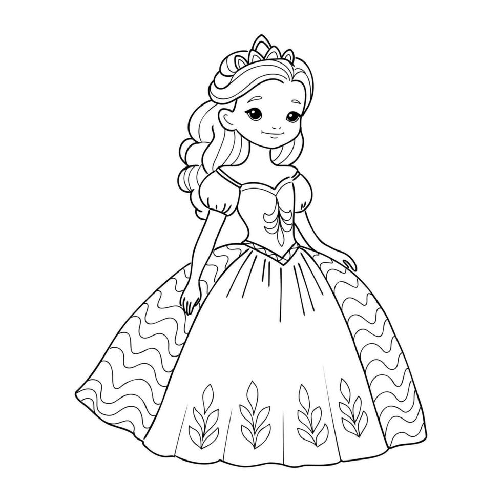 dibujos animados princesa vector bosquejo