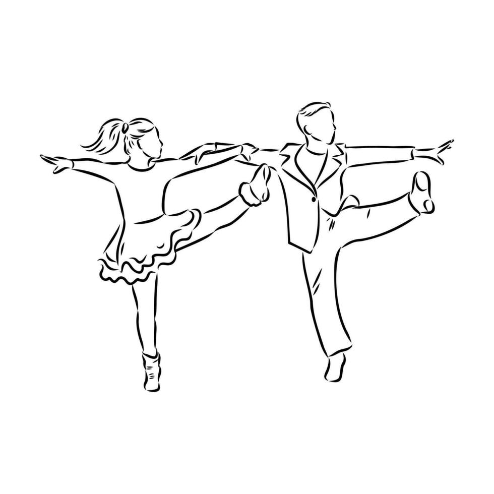 sports dance rock and roll vector sketch