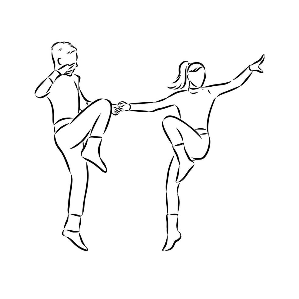 sports dance rock and roll vector sketch