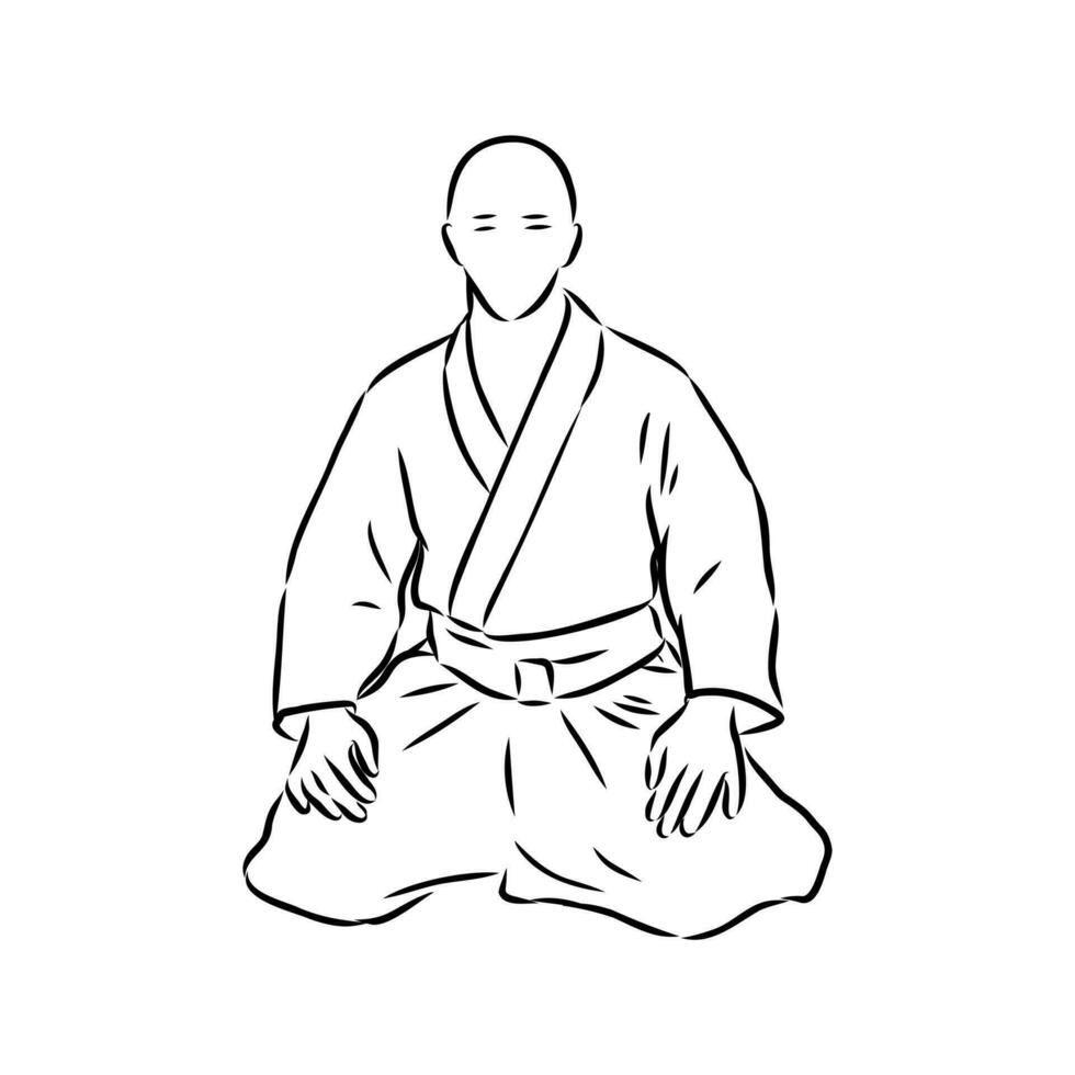 fighting aikido vector sketch