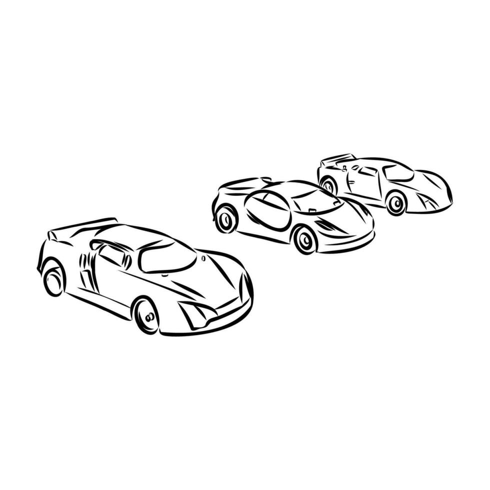 coche modelo Deportes vector bosquejo