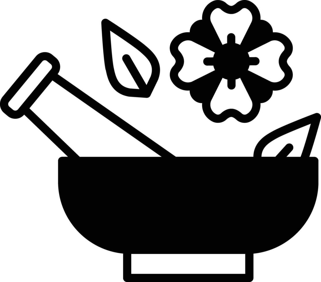 Remedy bowl solid glyph vector illustration