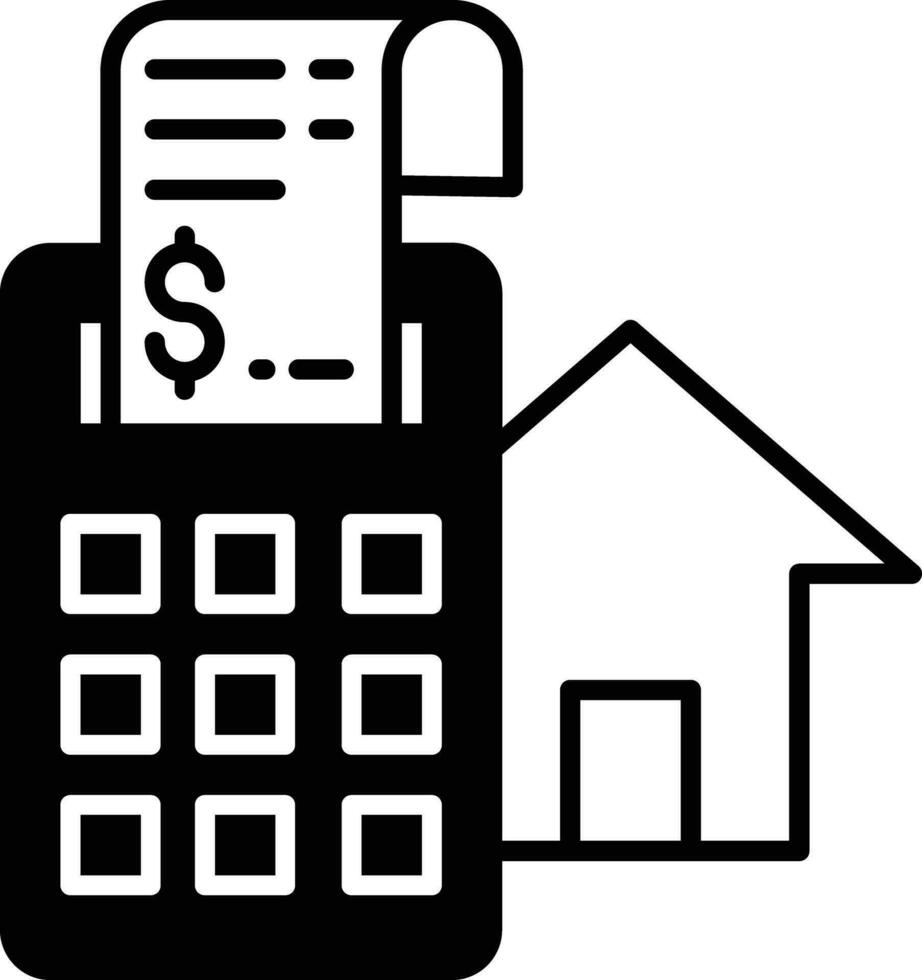 house bills solid glyph vector illustration