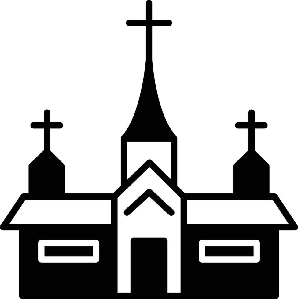 Iglesia sólido glifo vector ilustración