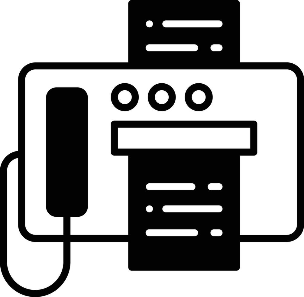 Fax Machine solid glyph vector illustration
