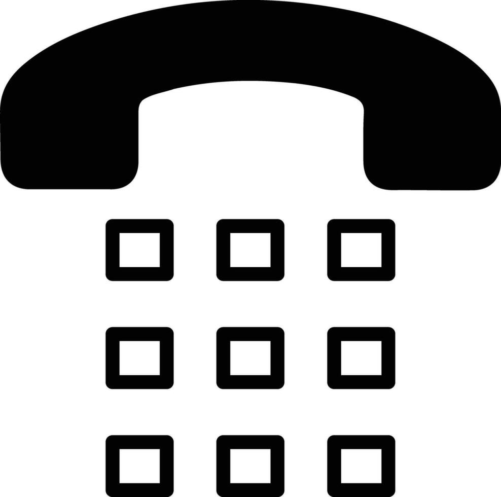 Dial number solid glyph vector illustration