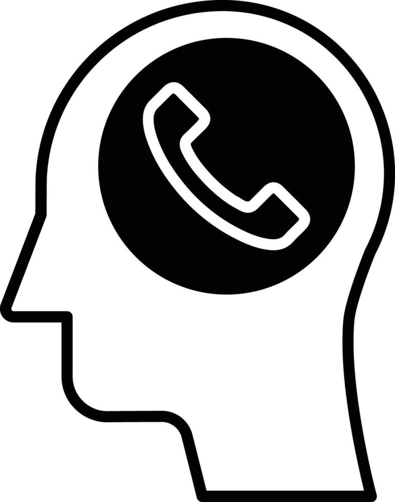 Head Phone solid glyph vector illustration