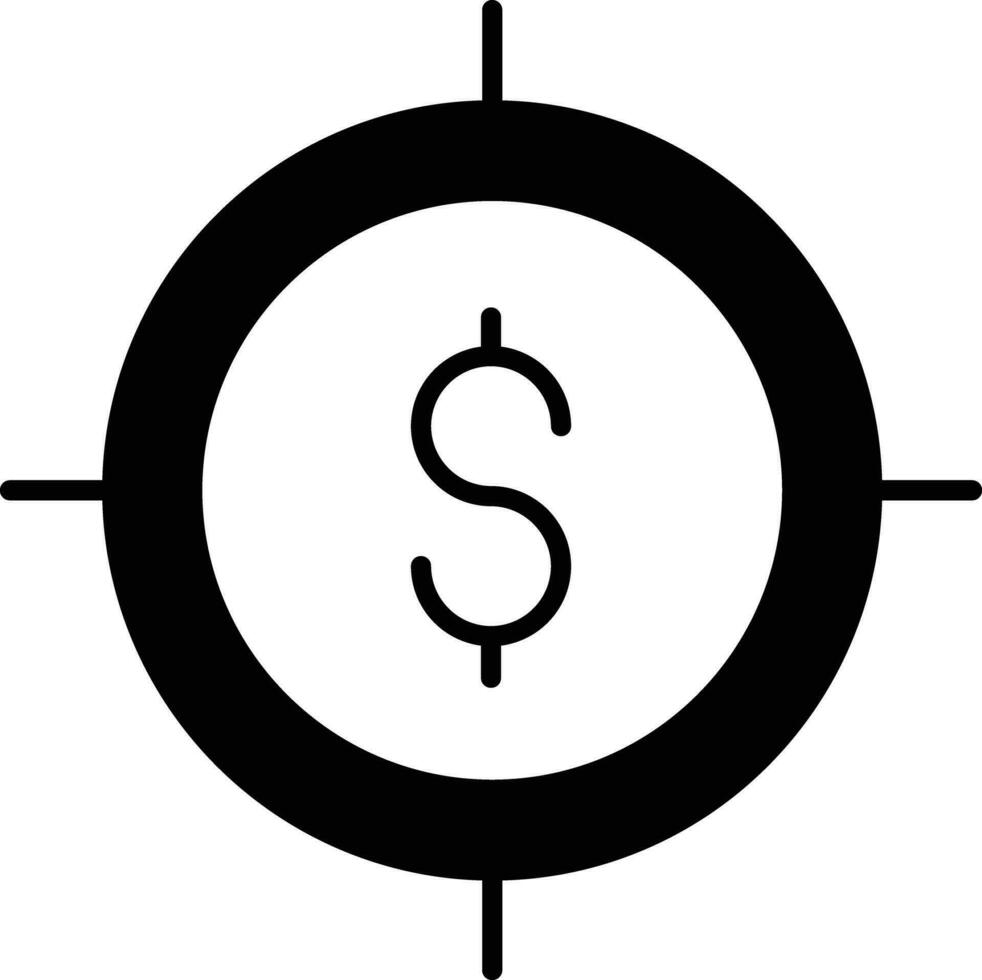 Business goals solid glyph vector illustration