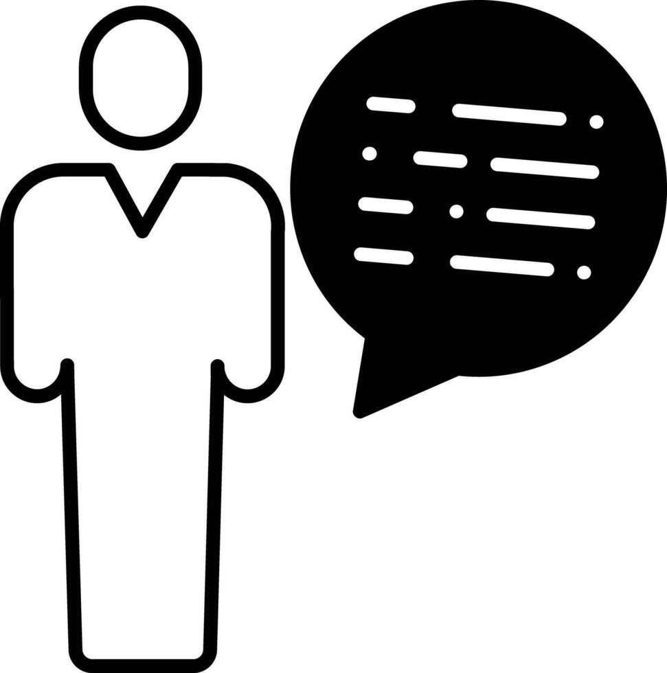 user chat solid glyph vector illustration