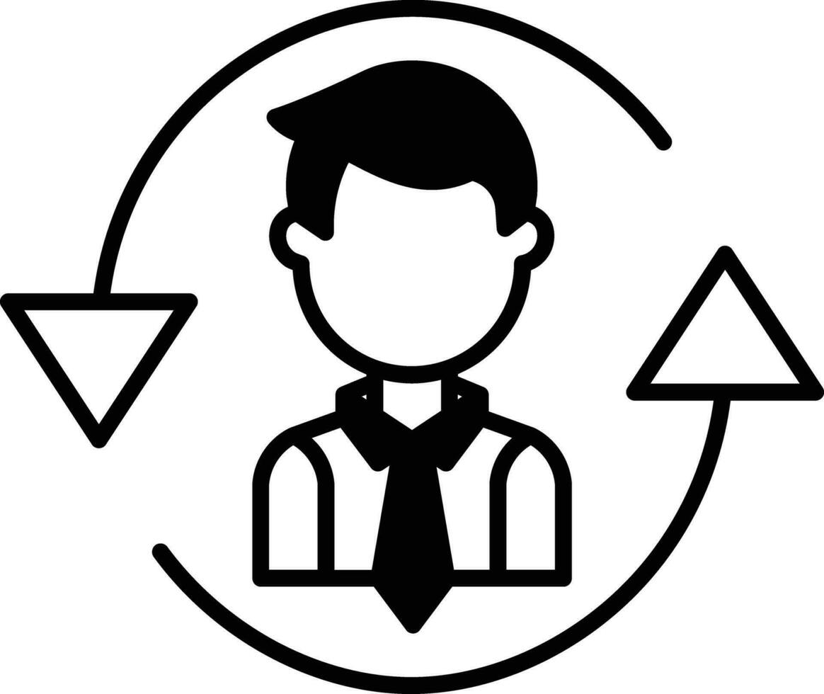 Business consultant solid glyph vector illustration