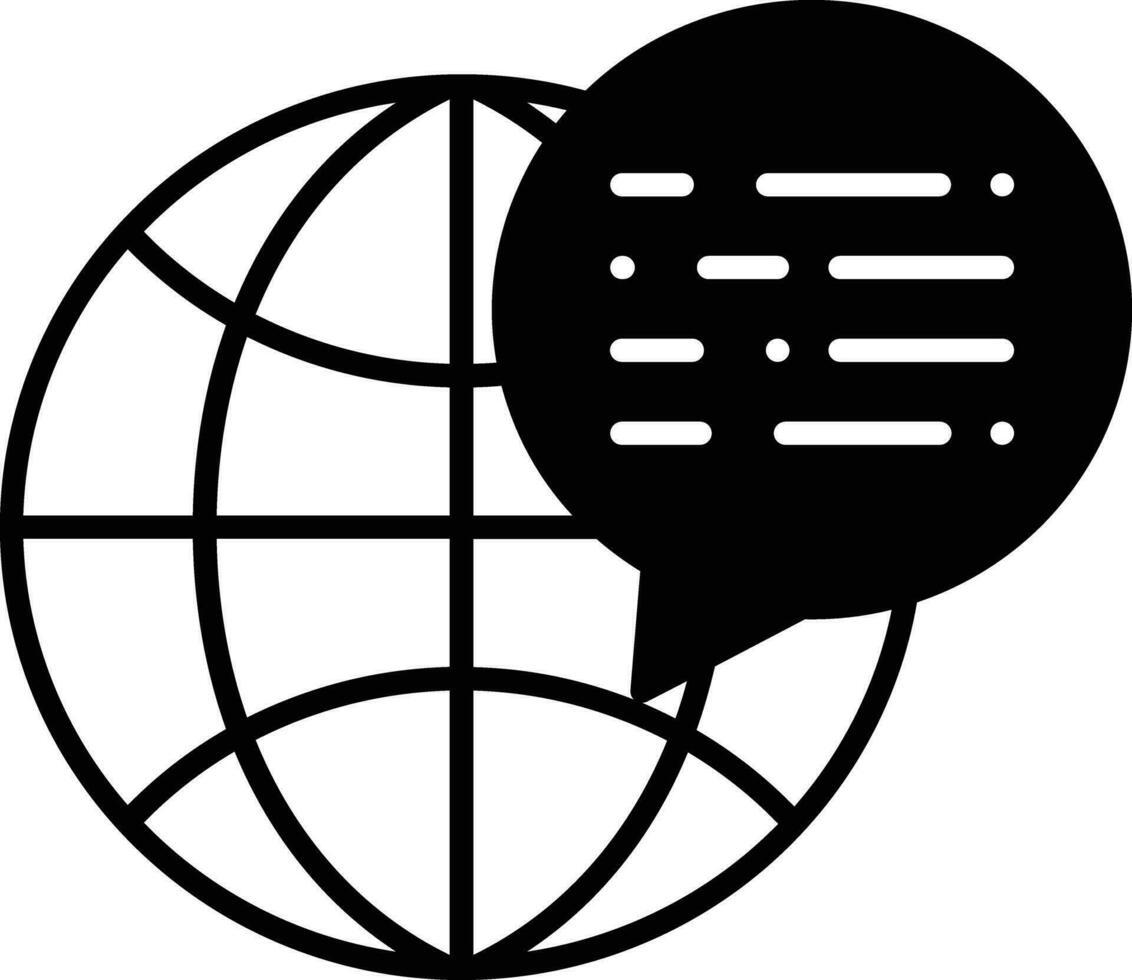 Global chat solid glyph vector illustration