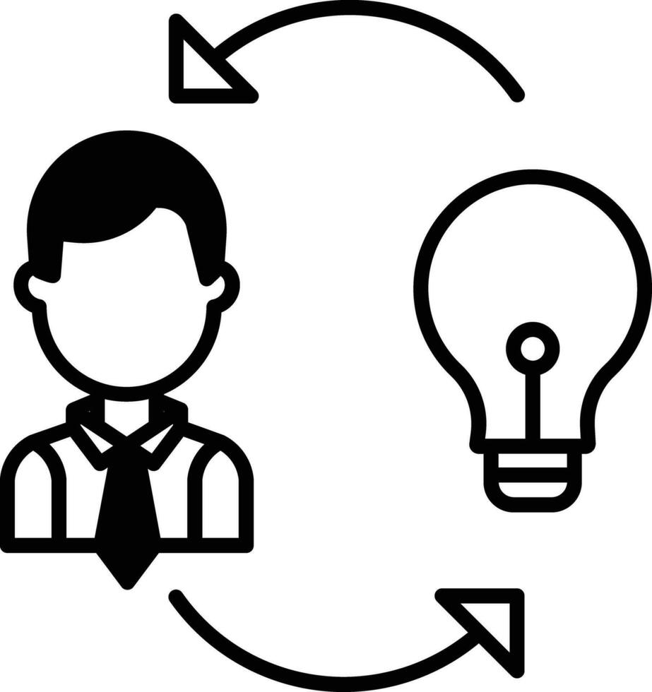 Entrepreneur male solid glyph vector illustration