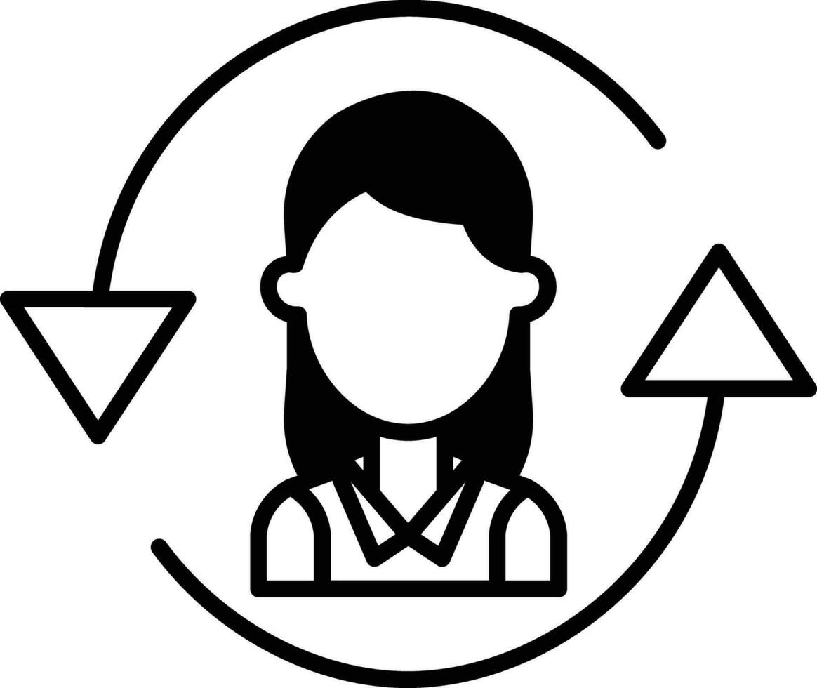 Femlae consultant solid glyph vector illustration