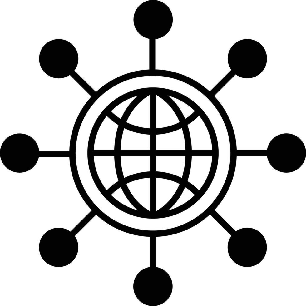 Global community solid glyph vector illustration