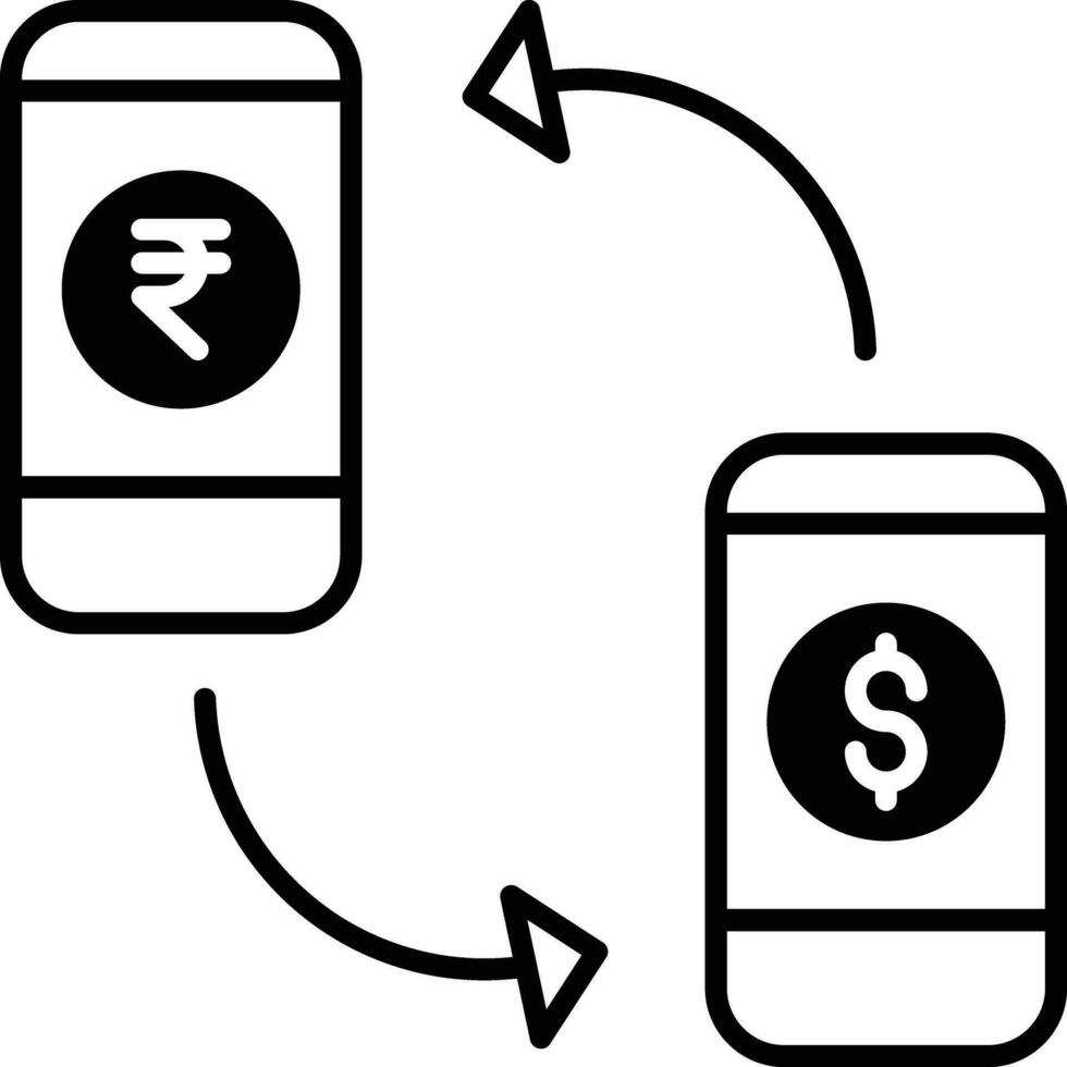 Finance app solid glyph vector illustration