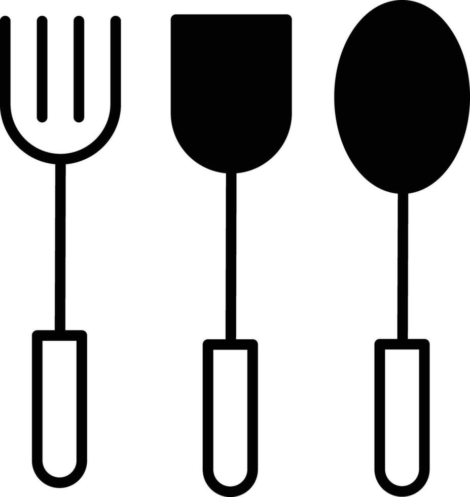 Spoons solid glyph vector illustration