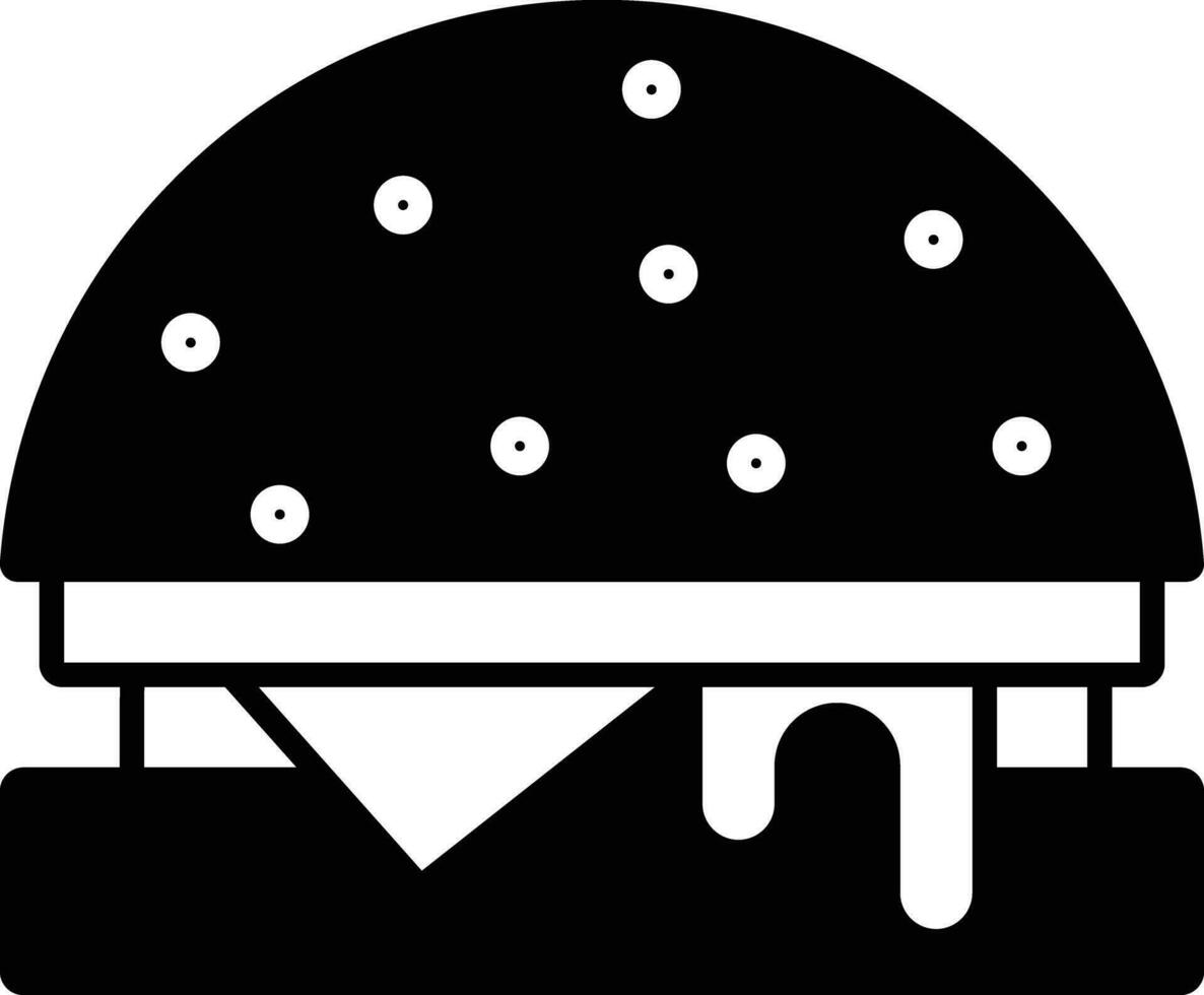 Burger solid glyph vector illustration