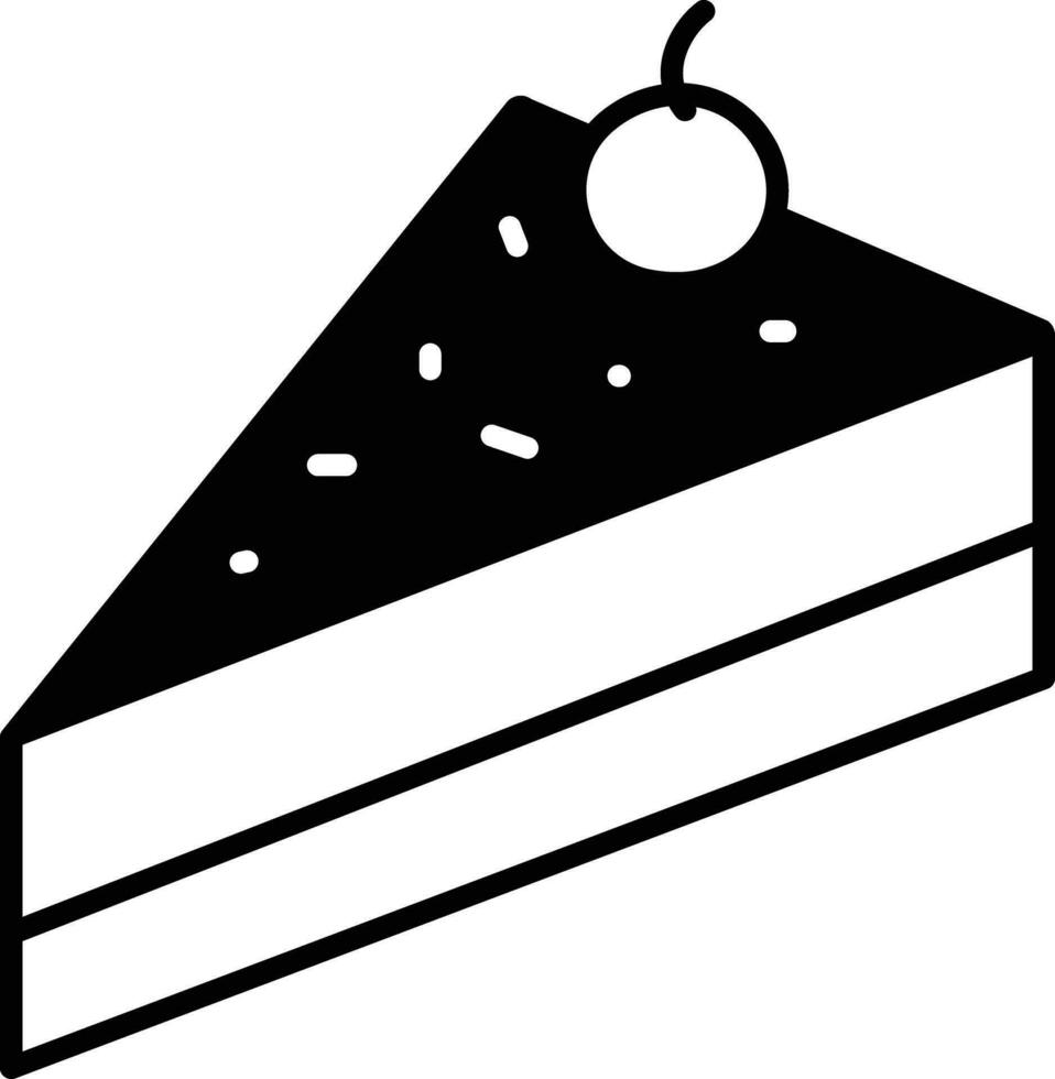Cake Slice solid glyph vector illustration