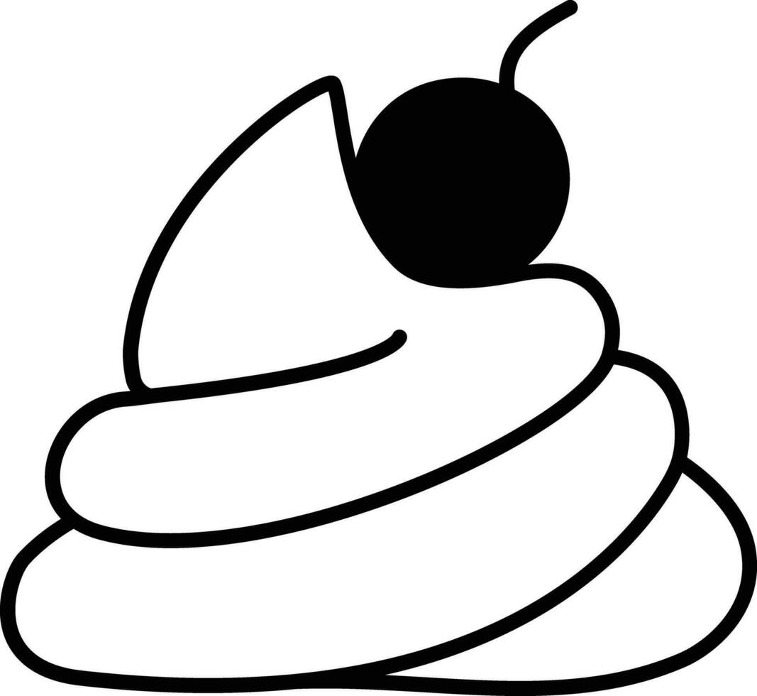 Whip Cream solid glyph vector illustration