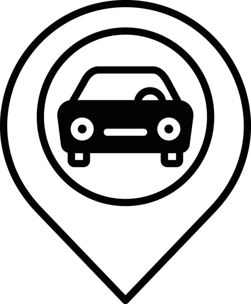 Car Service Map solid glyph vector illustration