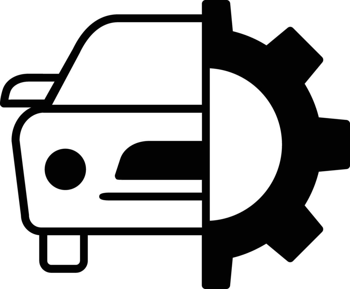 Car settings solid glyph vector illustration