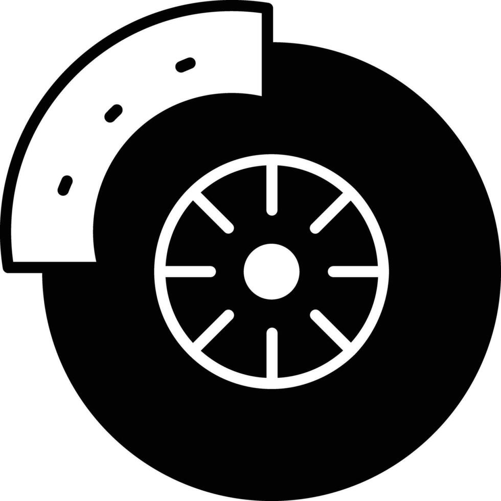 Disc Brake solid glyph vector illustration