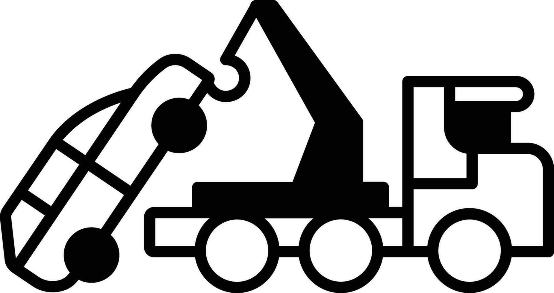 Car Tow Truck solid glyph vector illustration