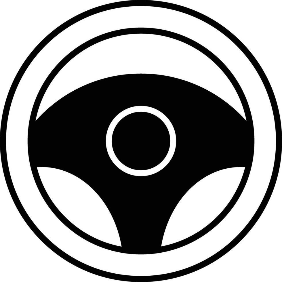 Steering Wheel solid glyph vector illustration