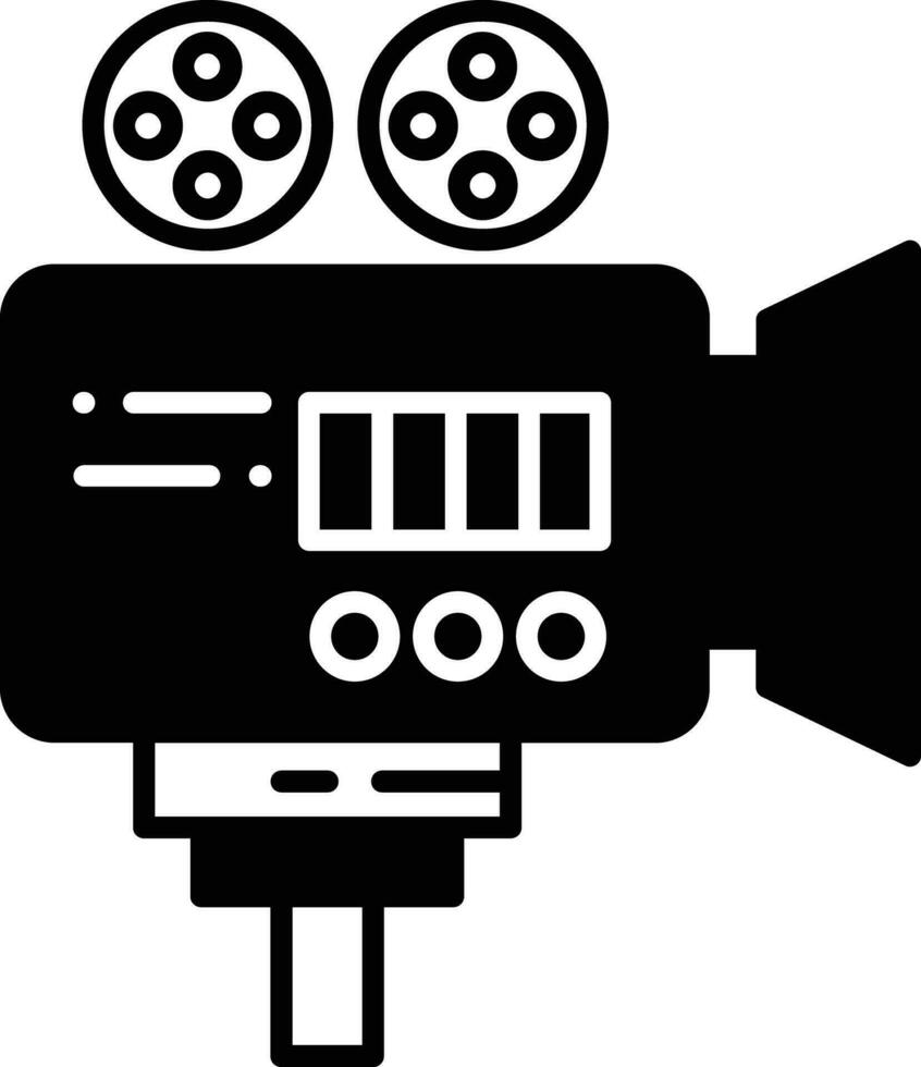 movie camera solid glyph vector illustration