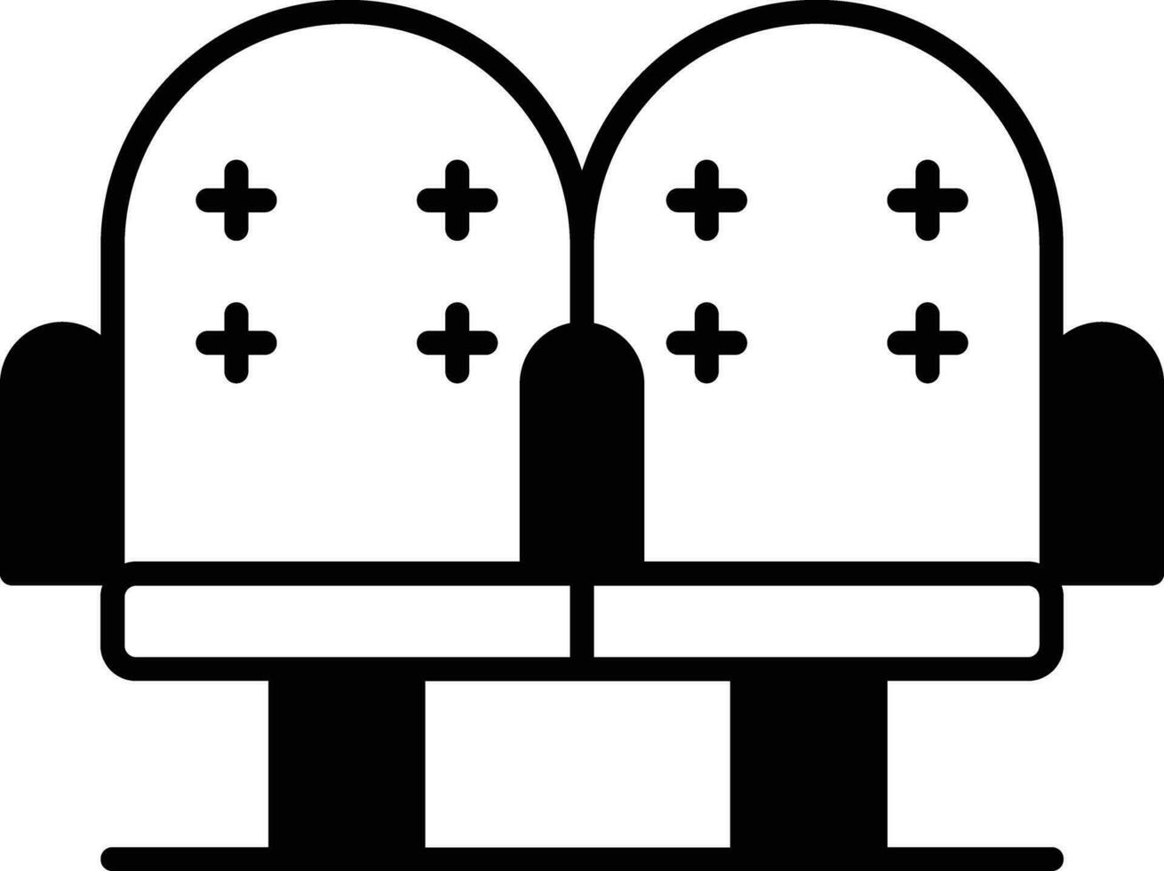 movie seats solid glyph vector illustration