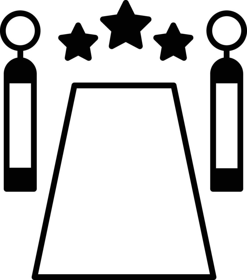 red carpet solid glyph vector illustration