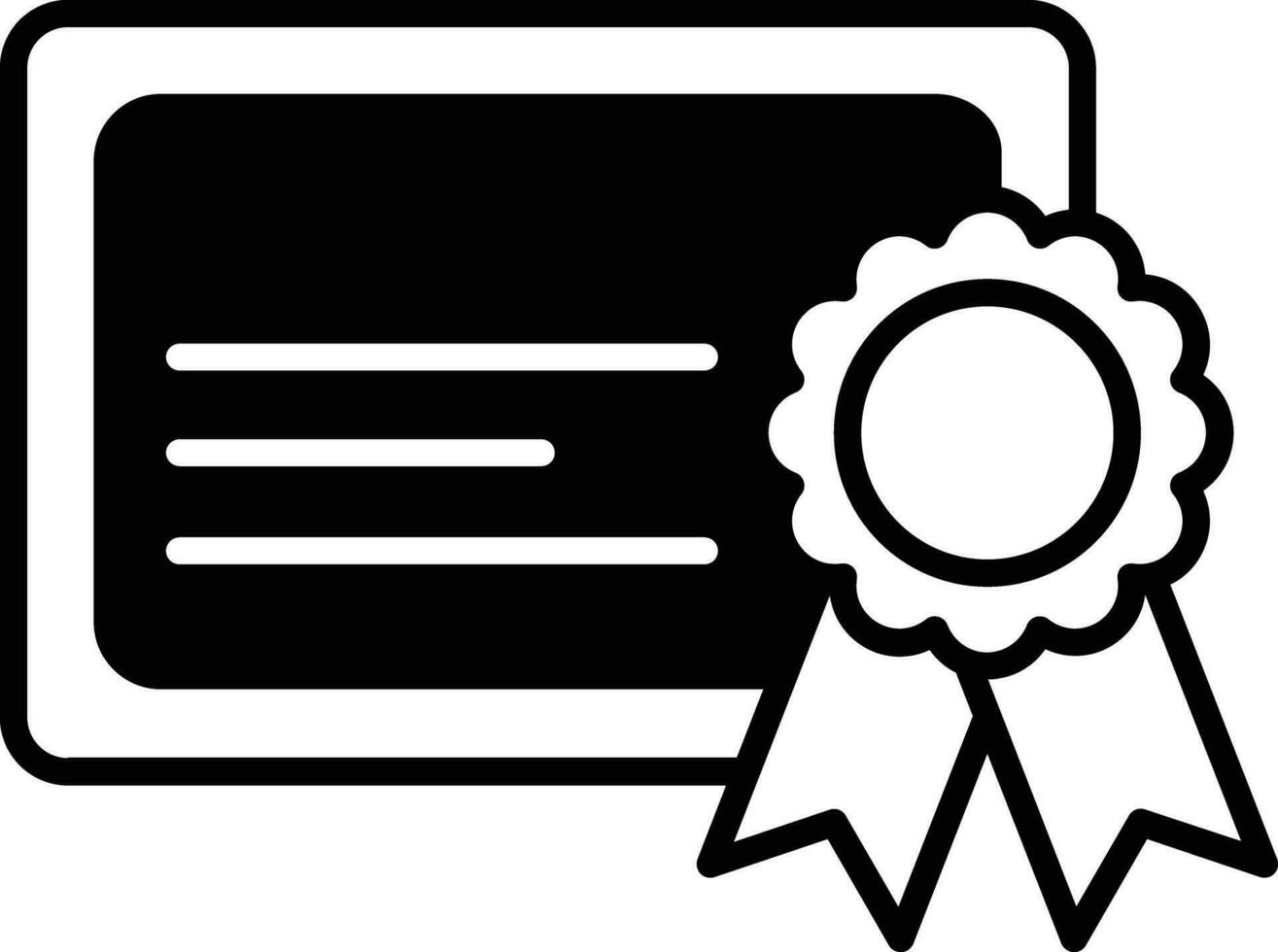 certificate solid glyph vector illustration