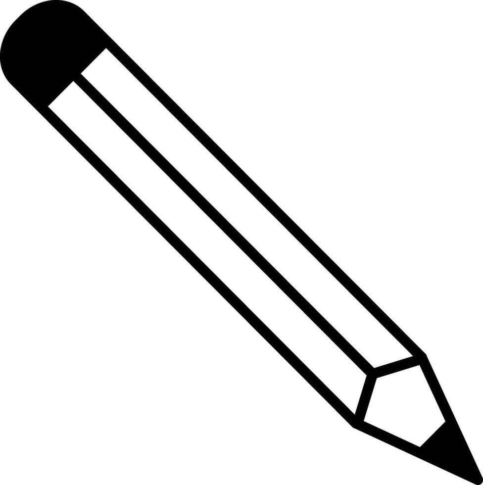 Pencil solid glyph vector illustration