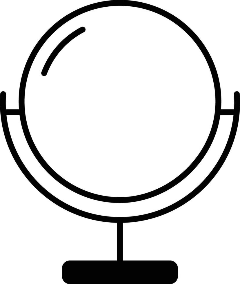 Round Mirror solid glyph vector illustration