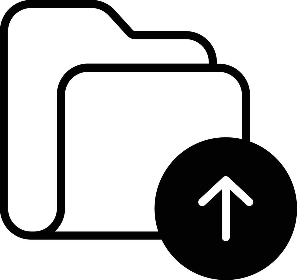 Upload Folder solid glyph vector illustration