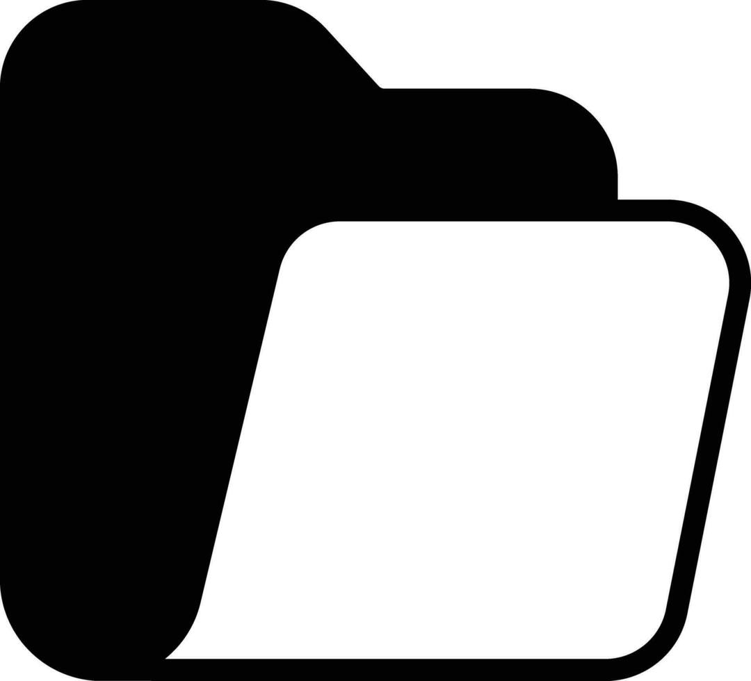 Open Folder solid glyph vector illustration