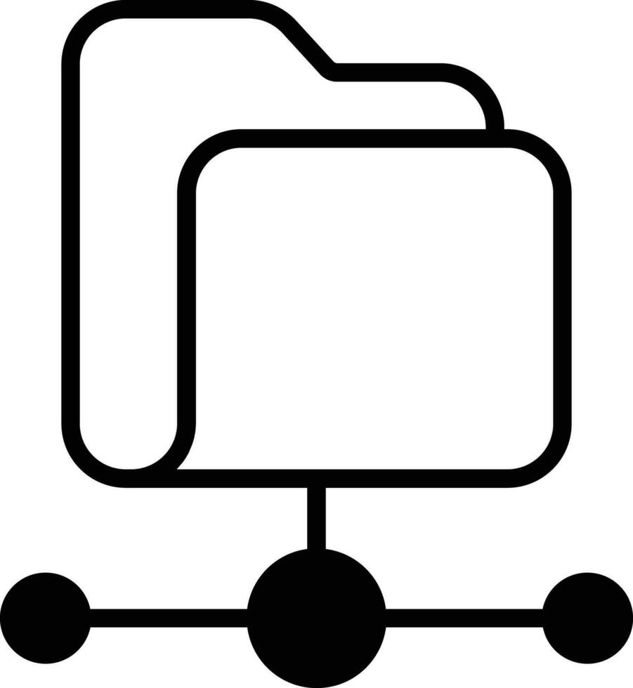 folder networking solid glyph vector illustration