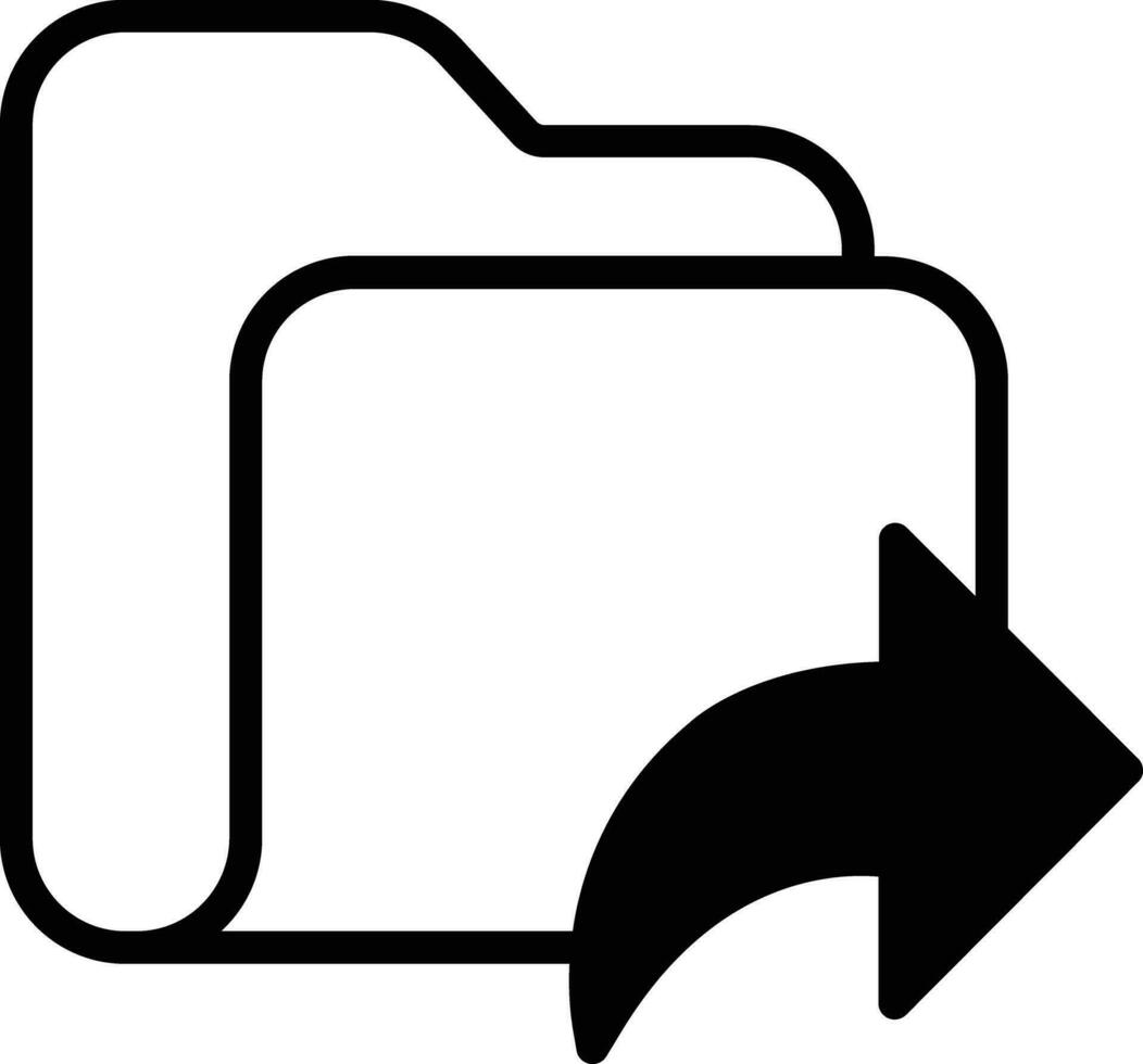 forward folder solid glyph vector illustration