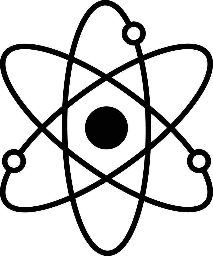 atom solid glyph vector illustration
